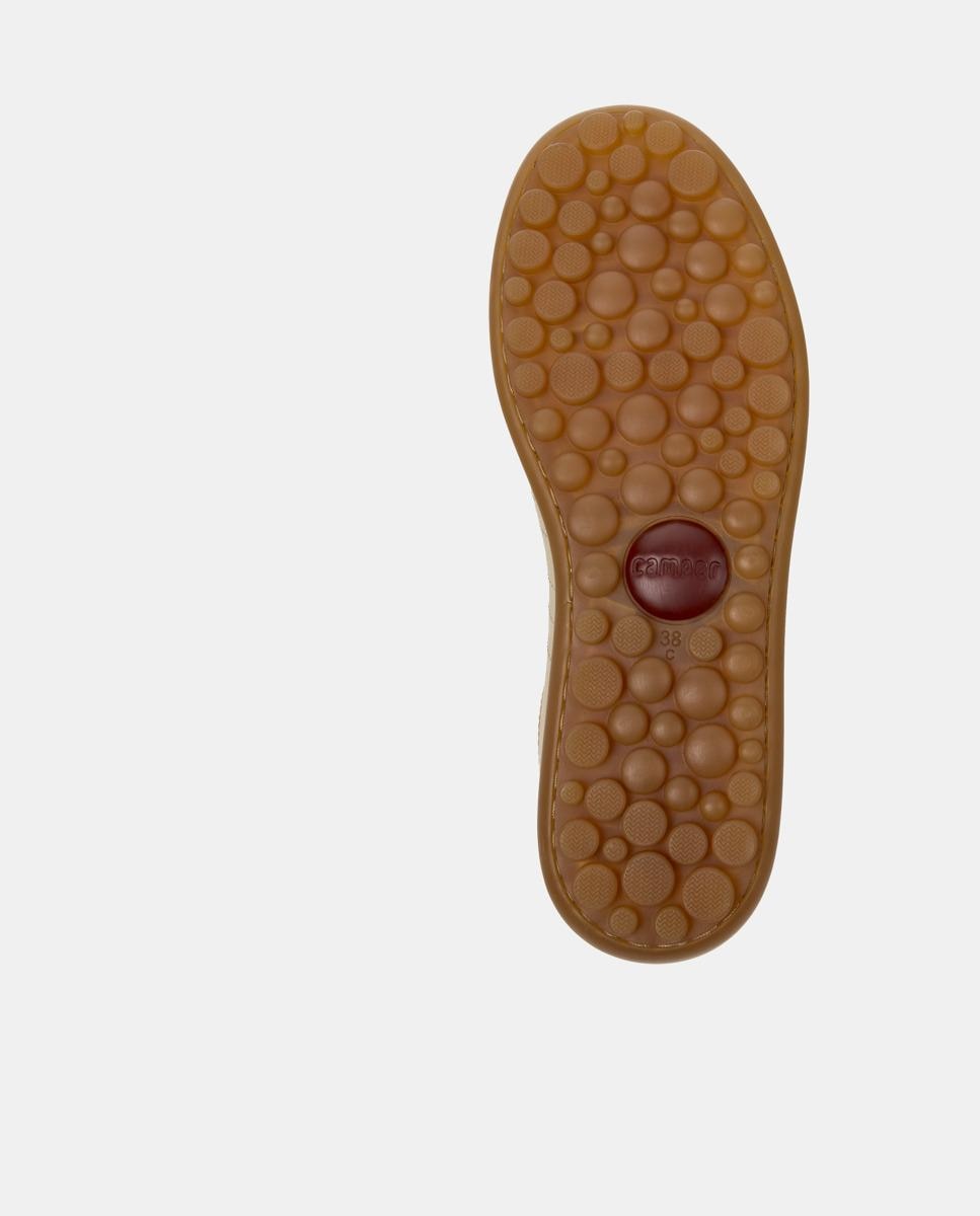 Zapatillas de piel de mujer pelotas ariel con cordones - Camper - Beige Beige-4