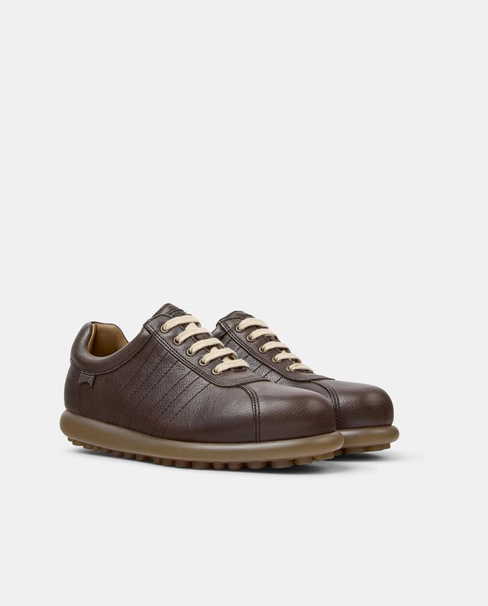 Zapatillas de piel de mujer pelotas ariel con cordones - Camper - Marrón Marrón-5