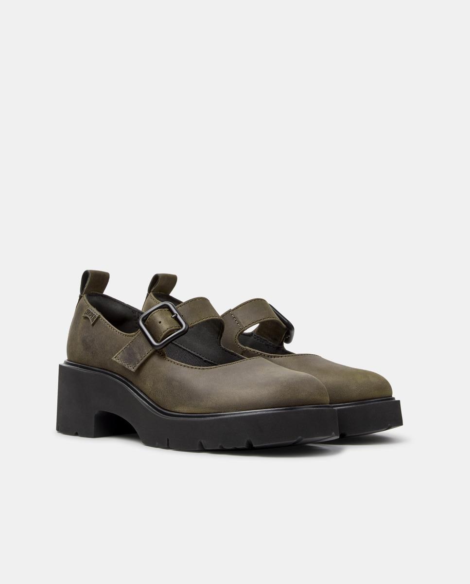 Zapatos de salón de mujer milah de piel - Camper - Verde Verde-5