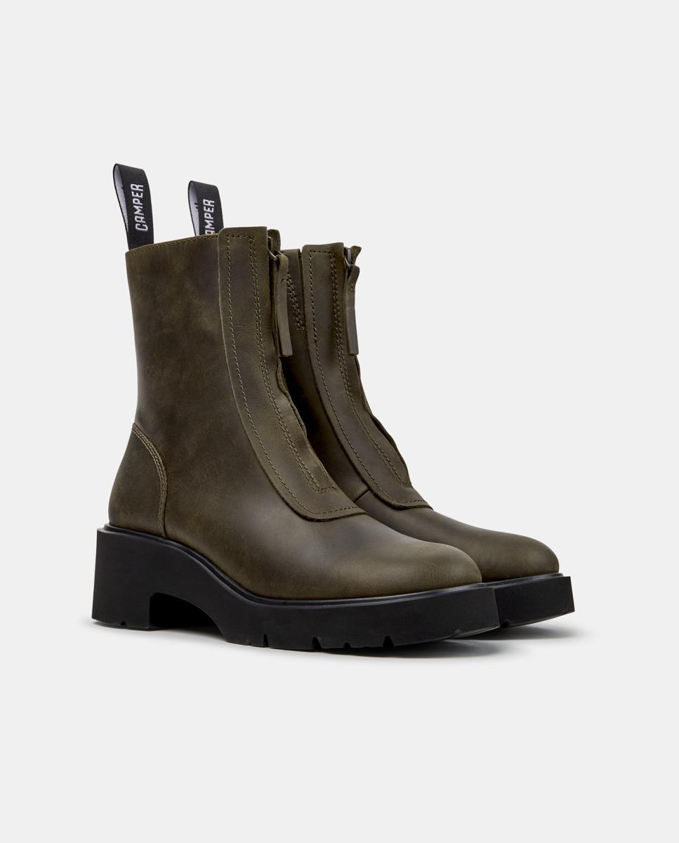 Botines de piel de mujer milah - Camper - Verde Verde-3