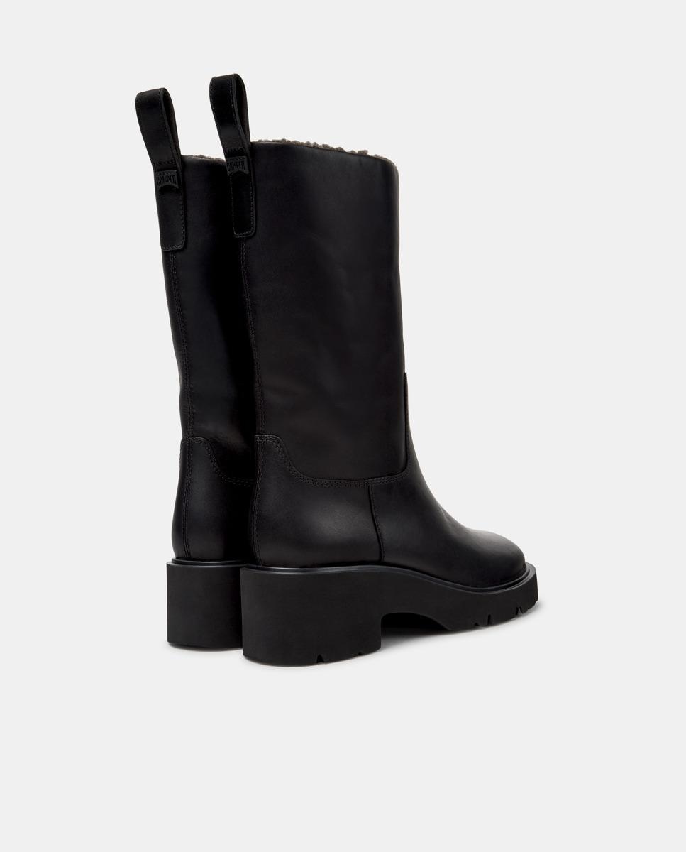 Botas altas de mujer de piel milah - Camper - Negro Negro-4