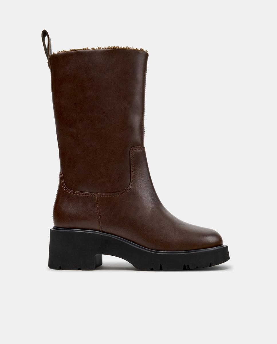 Botas altas de mujer de piel milah - Camper - Marrón Marrón-1