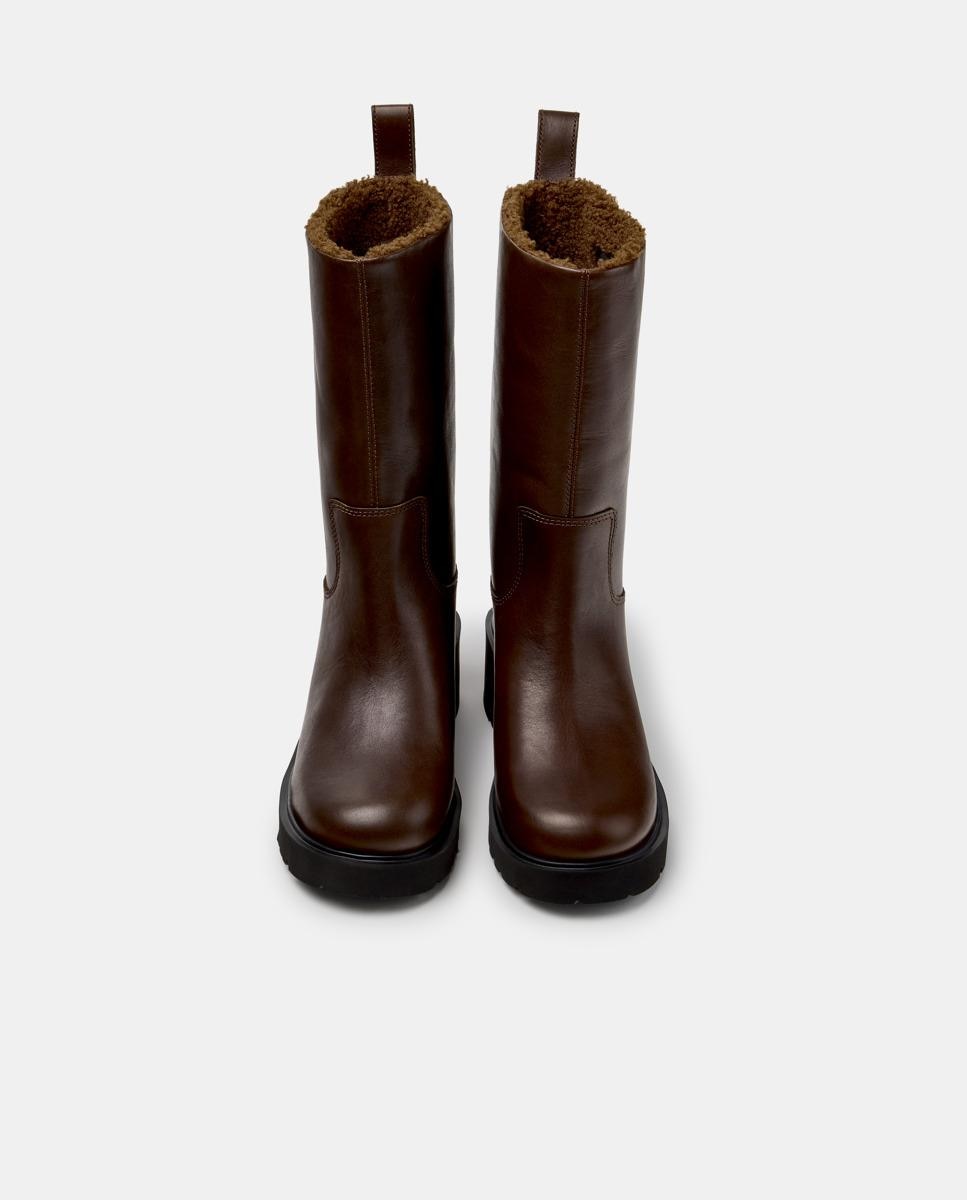 Botas altas de mujer de piel milah - Camper - Marrón Marrón-2