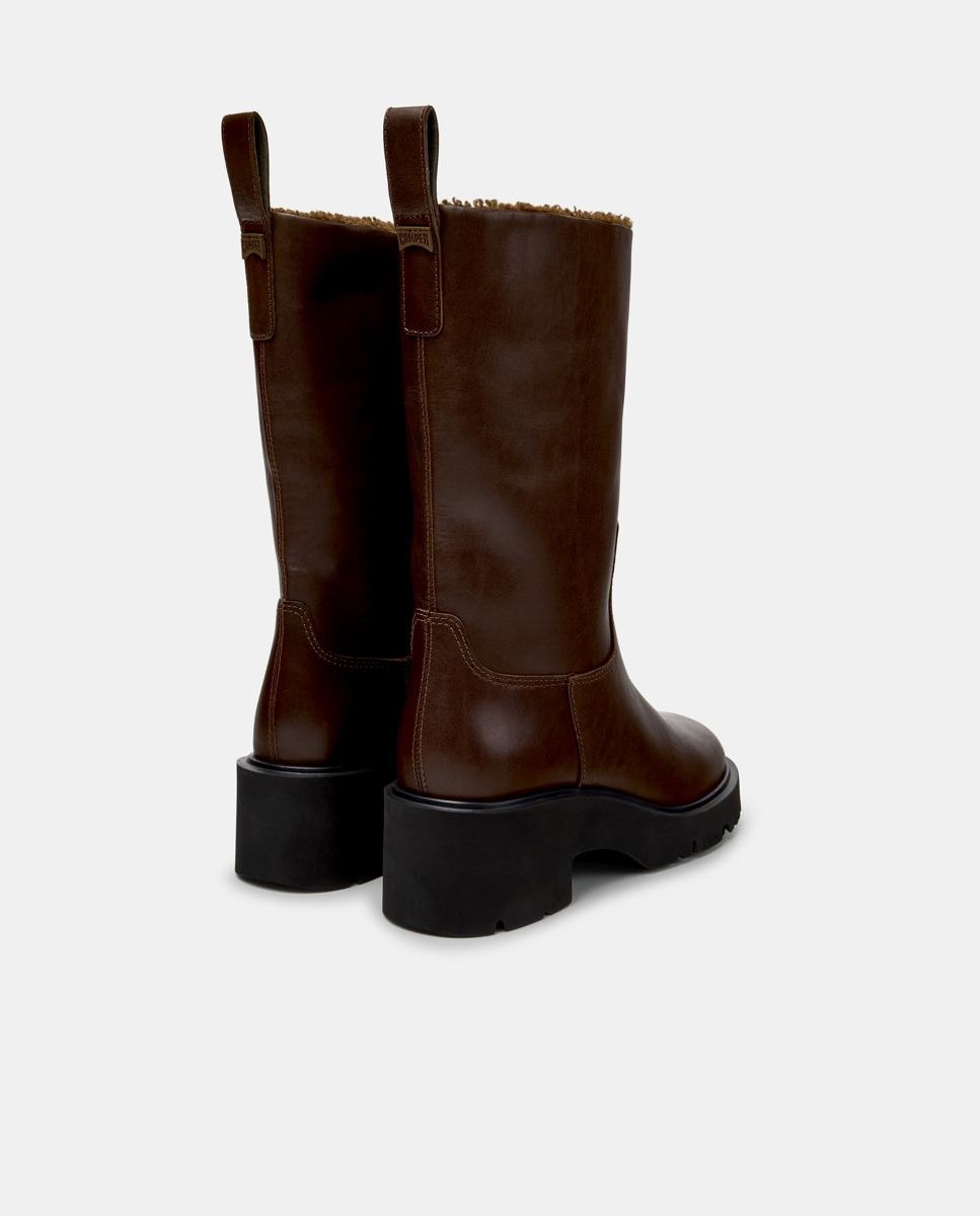 Botas altas de mujer de piel milah - Camper - Marrón Marrón-4