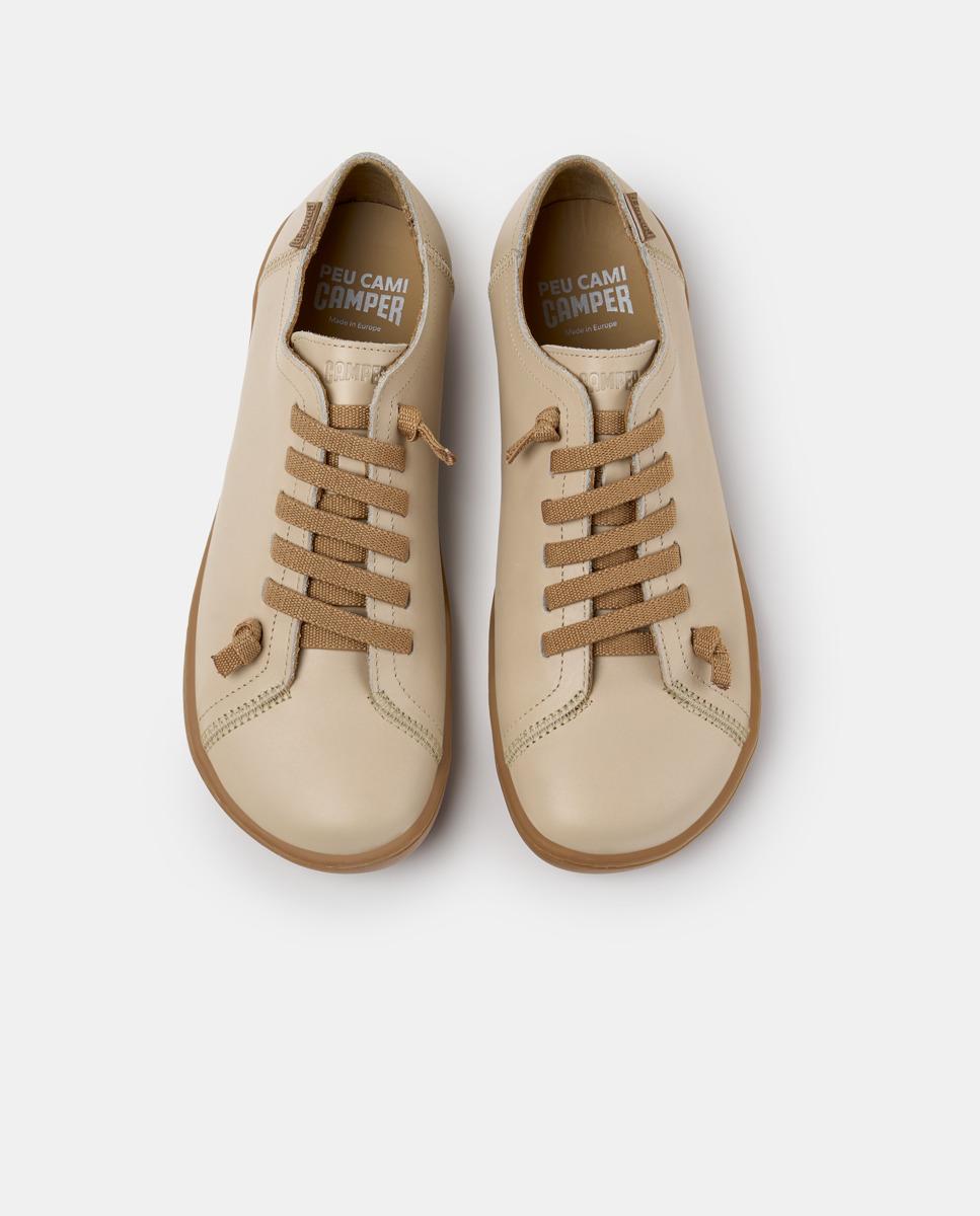 Zapatillas de mujer peu cami de piel - Camper - Beige Beige-2