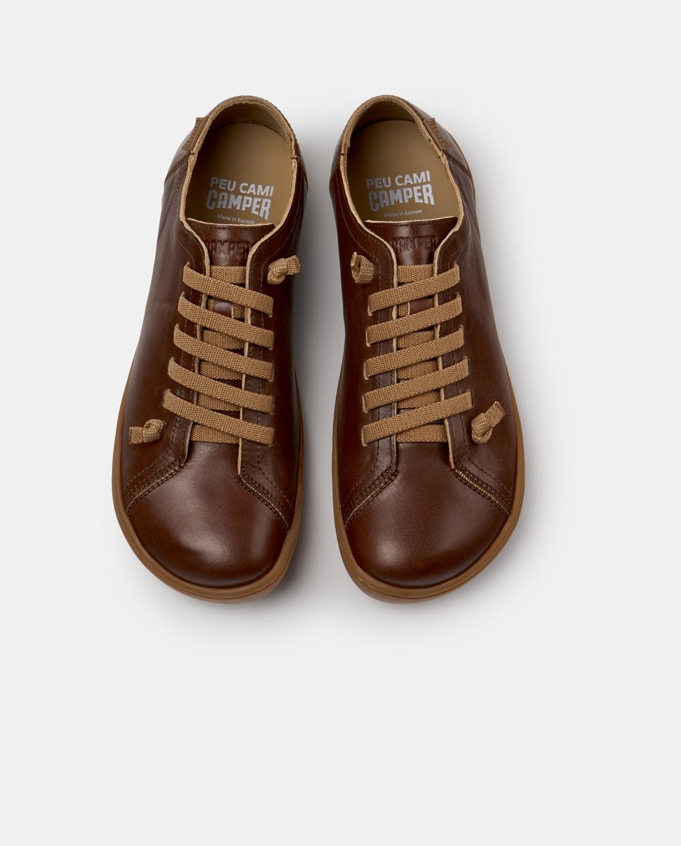 Zapatillas de mujer peu cami de piel - Camper - Marrón Marrón-3