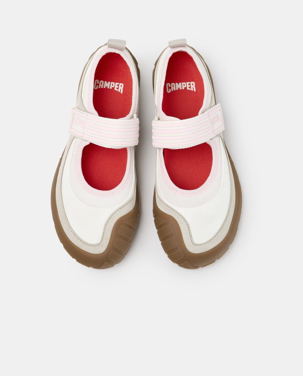 Merceditas planas de mujer peu path+ de piel - Camper - Blanco Blanco-3