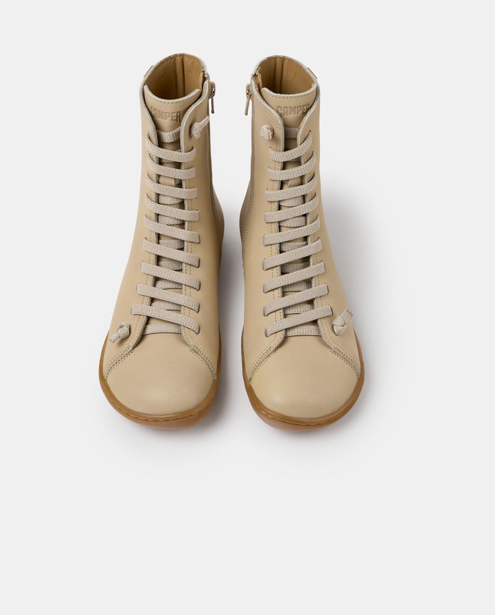 Imagen 2 de Botines de cordones de mujer de piel peu cami - Camper - Beige Beige