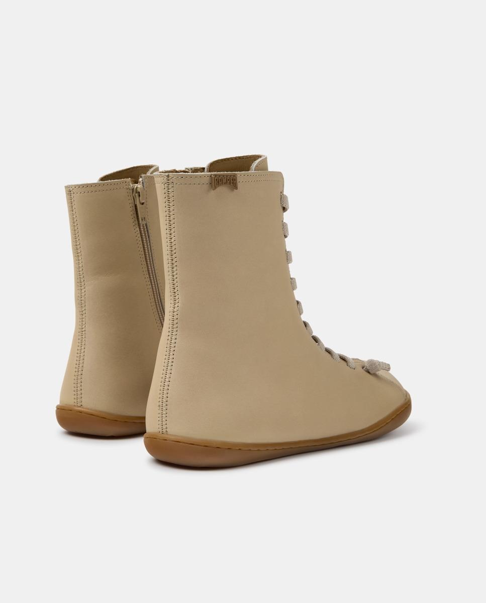 Imagen 4 de Botines de cordones de mujer de piel peu cami - Camper - Beige Beige