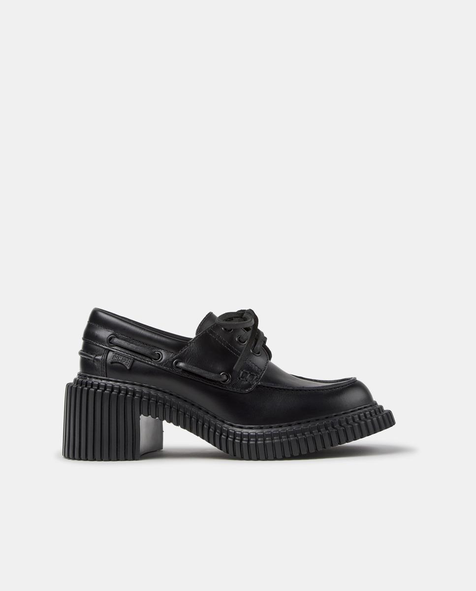Náuticos de mujer pix london con tacón - Camper - Negro Negro-1