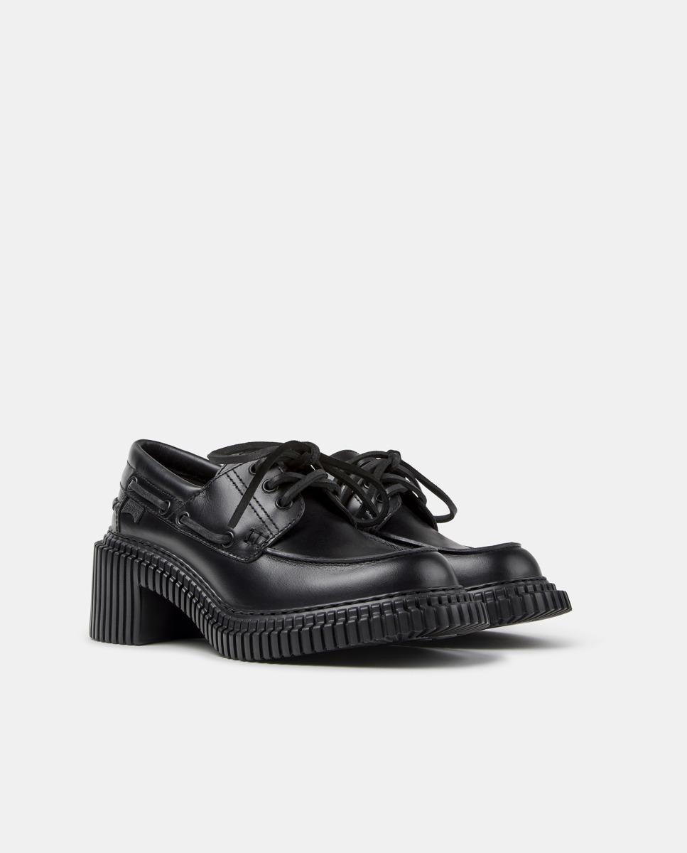 Náuticos de mujer pix london con tacón - Camper - Negro Negro-5