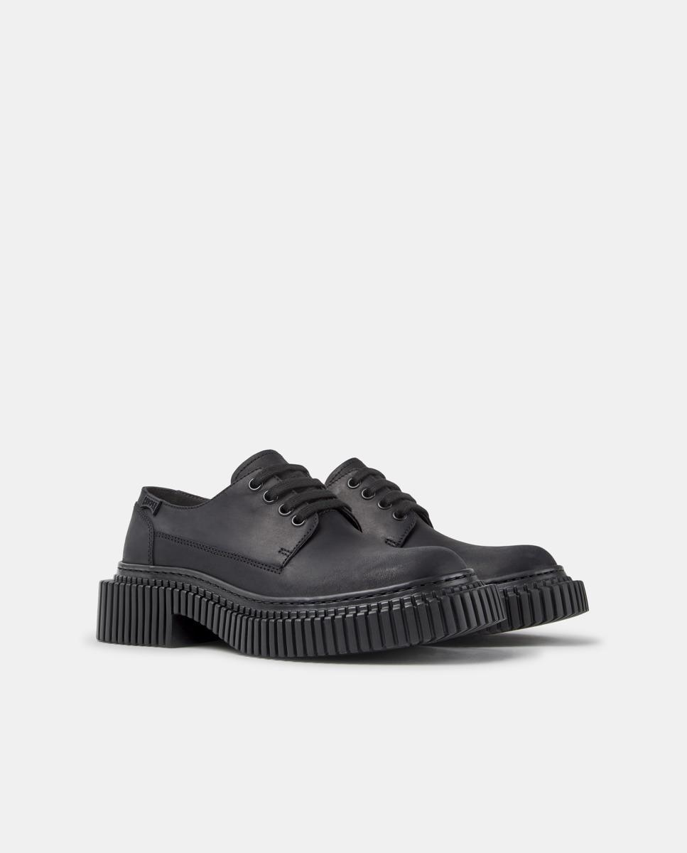 Zapatos de cordones de mujer pix berlin de piel lisa - Camper - Negro Negro-2