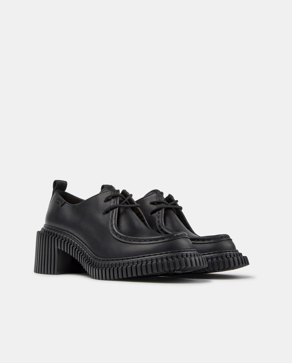Mocasines de tacón con cordones de mujer pix london - Camper - Negro Negro-5