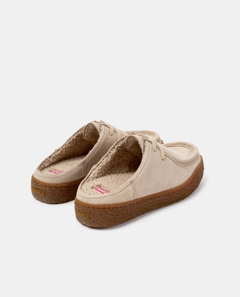 Mules de piel de mujer peu terreno - Camper - Beige Beige-4