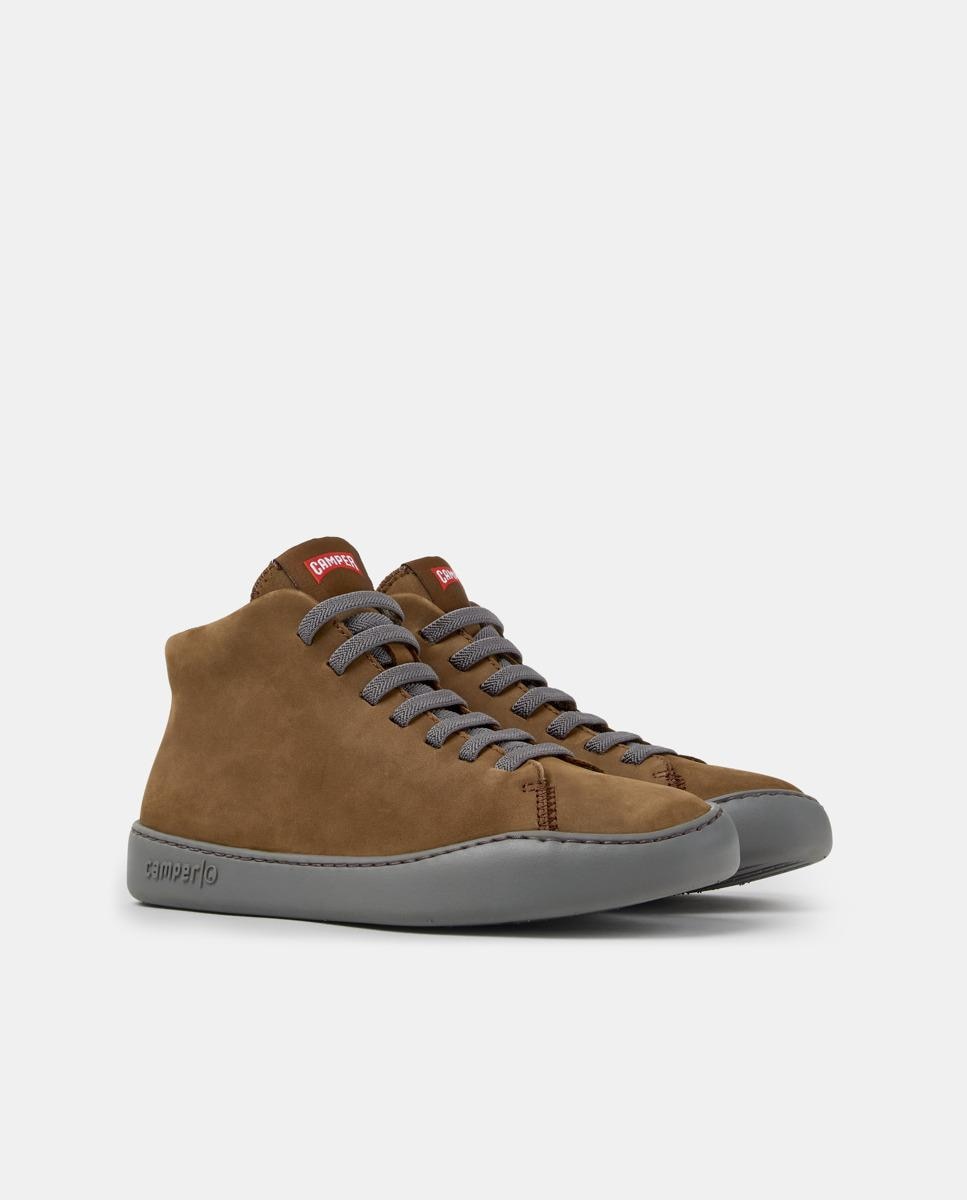 Zapatillas altas de piel de mujer peu touring - Camper - Marrón Marrón-2
