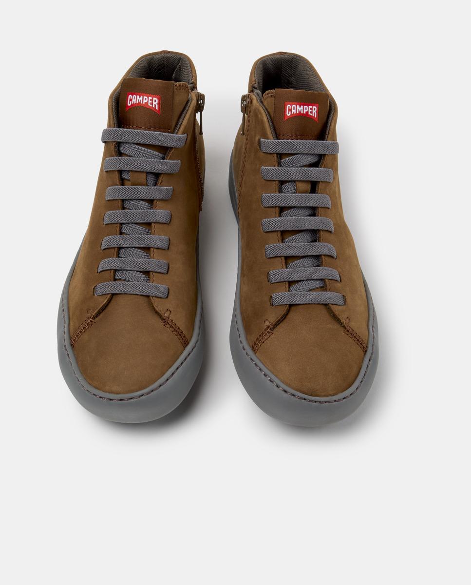 Zapatillas altas de piel de mujer peu touring - Camper - Marrón Marrón-3