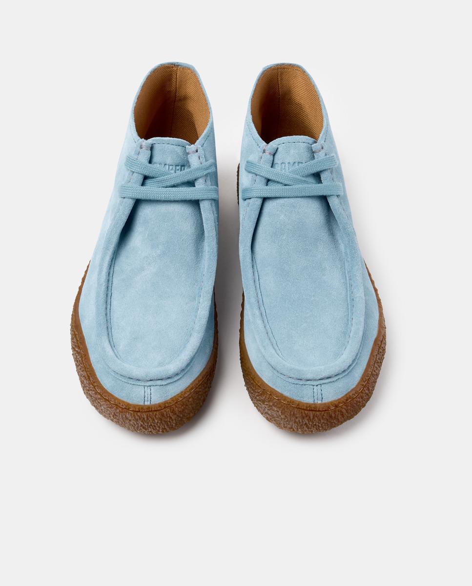 Botines de cordones de mujer de piel peu terreno - Camper - Azul claro Azul claro-2