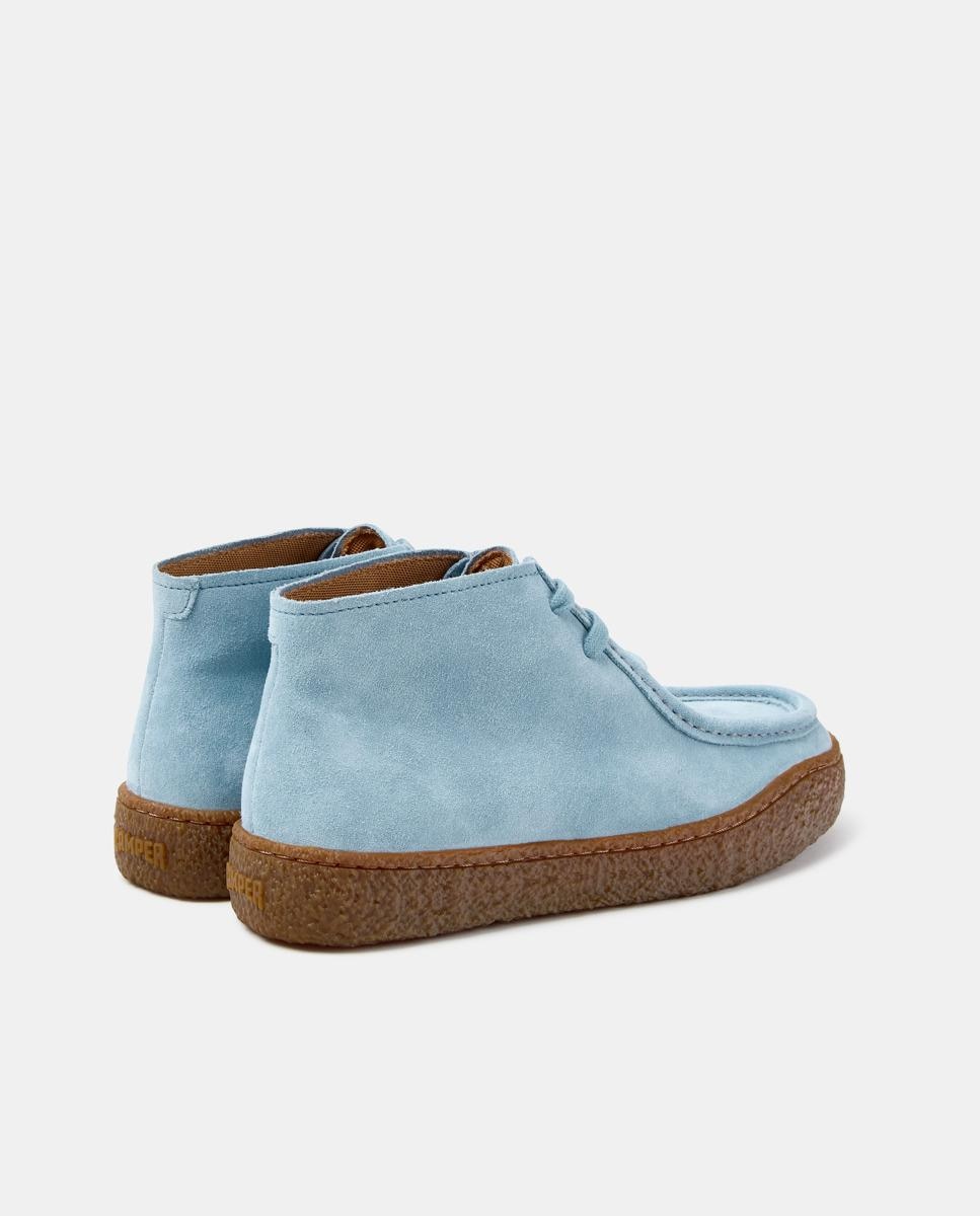 Botines de cordones de mujer de piel peu terreno - Camper - Azul claro Azul claro-4