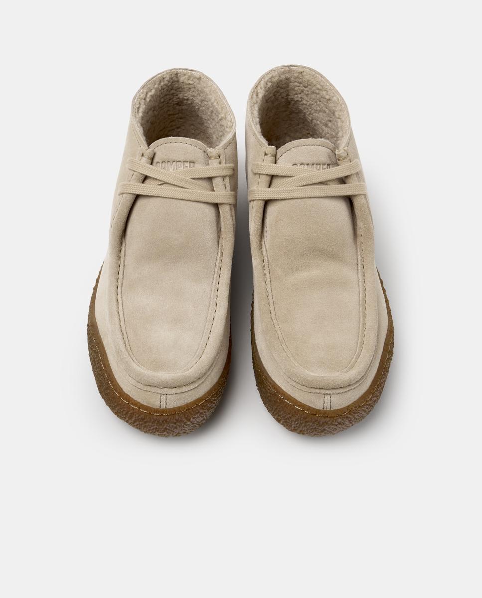 Botines de mujer de piel peu terreno - Camper - Beige Beige-2