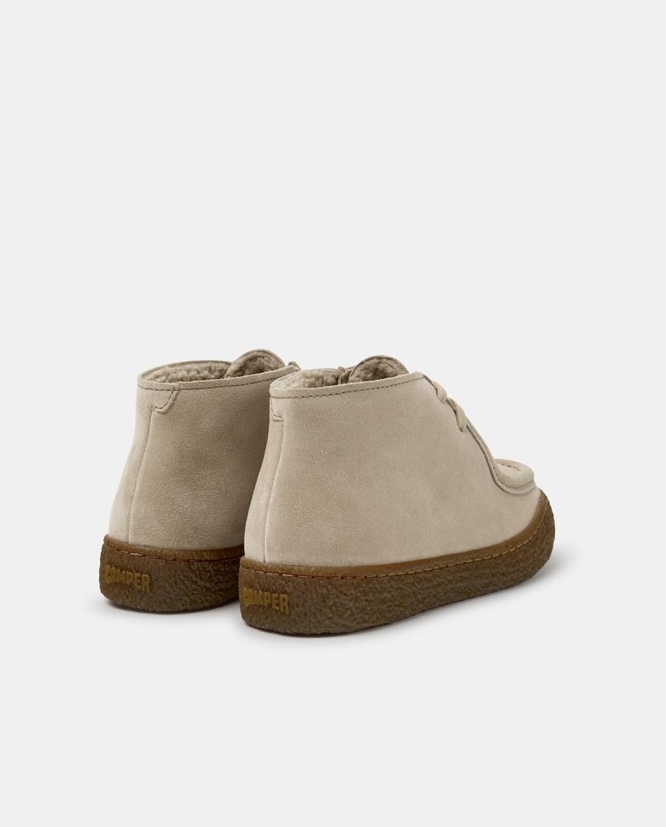 Botines de mujer de piel peu terreno - Camper - Beige Beige-4
