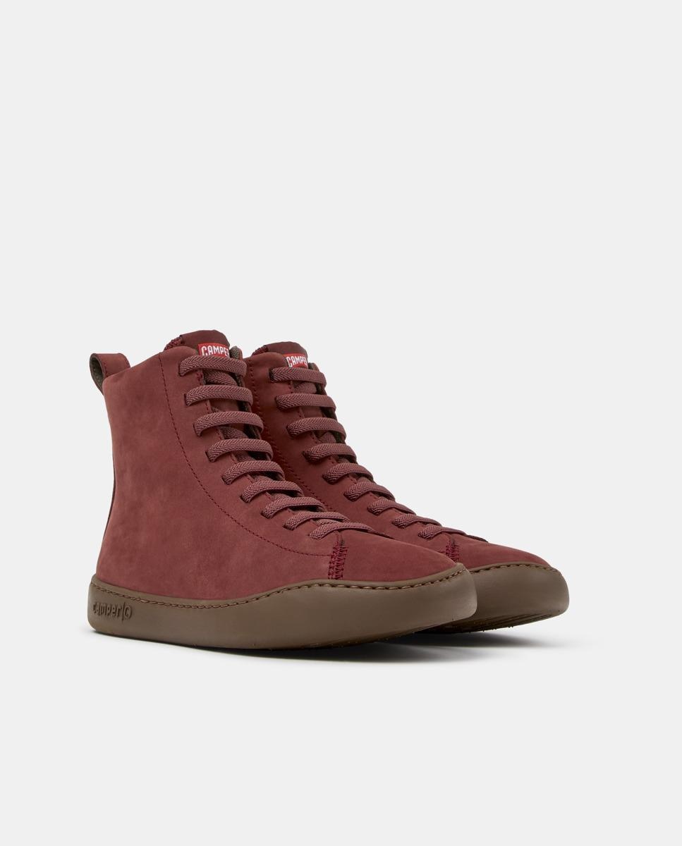 Zapatillas de piel de mujer abotinadas peu touring - Camper - Burdeos Burdeos-3