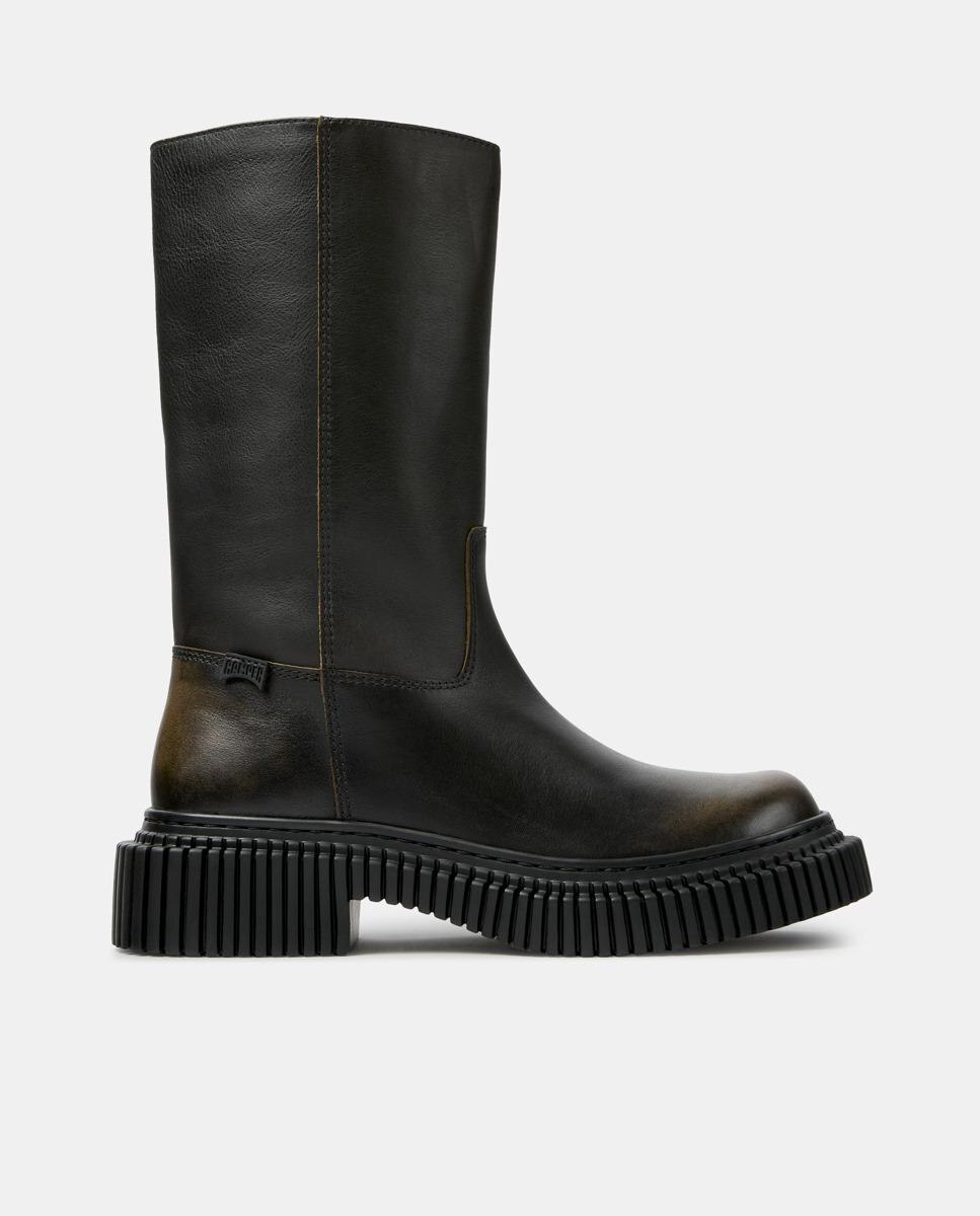 Botas altas de mujer de piel pix berlin - Camper - Negro / Naranja Negro / Naranja-1