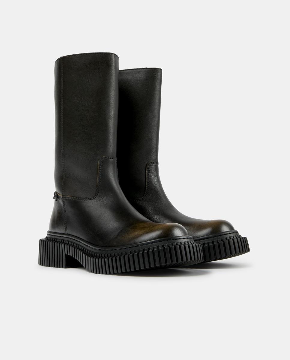 Botas altas de mujer de piel pix berlin - Camper - Negro / Naranja Negro / Naranja-3