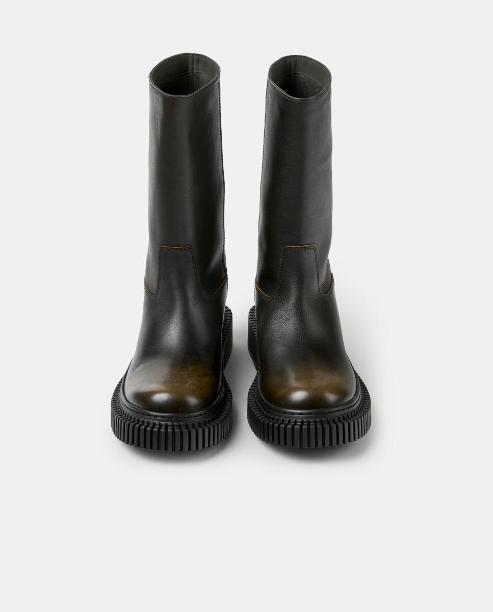 Botas altas de mujer de piel pix berlin - Camper - Negro / Naranja Negro / Naranja-2