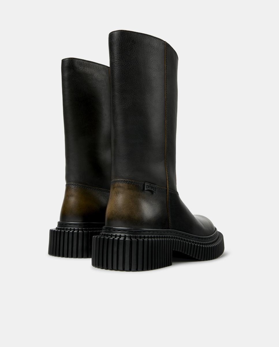 Botas altas de mujer de piel pix berlin - Camper - Negro / Naranja Negro / Naranja-4