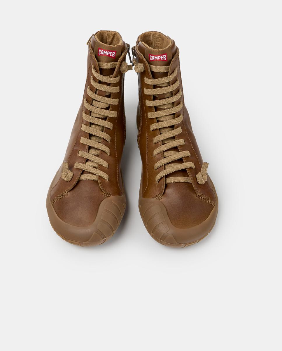 Botines de cordones de mujer de piel peu path+ - Camper - Marrón claro Marrón claro-3