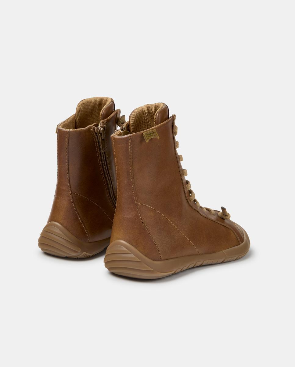 Botines de cordones de mujer de piel peu path+ - Camper - Marrón claro Marrón claro-2