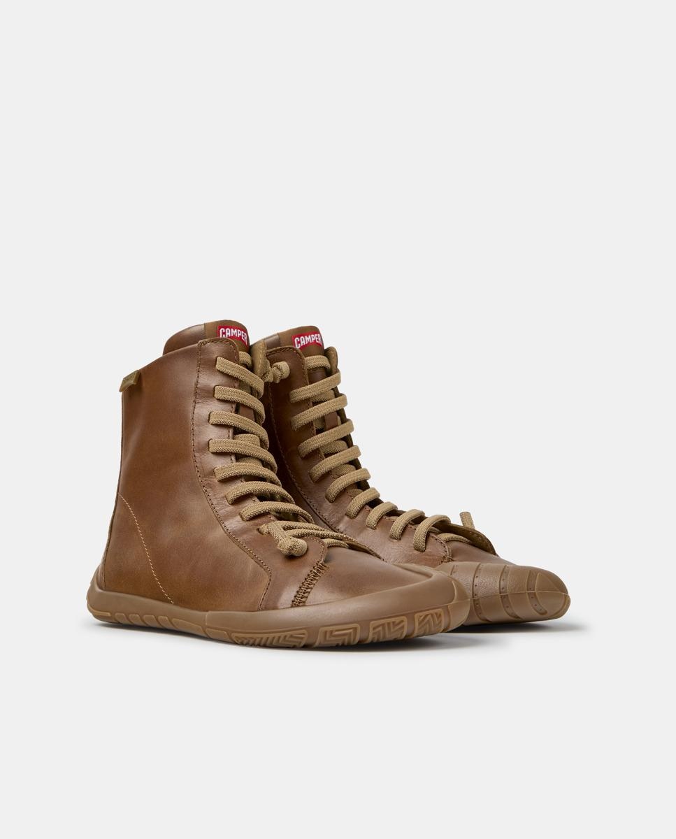Botines de cordones de mujer de piel peu path+ - Camper - Marrón claro Marrón claro-5