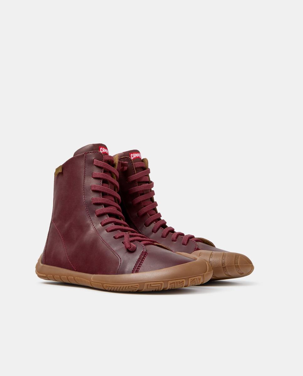 Botines de cordones de mujer de piel peu path+ - Camper - Burdeos Burdeos-3