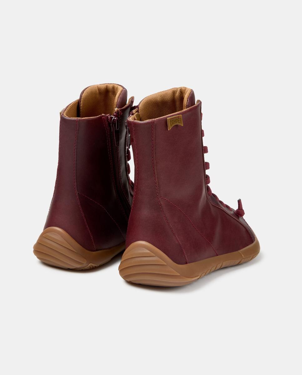 Botines de cordones de mujer de piel peu path+ - Camper - Burdeos Burdeos-4