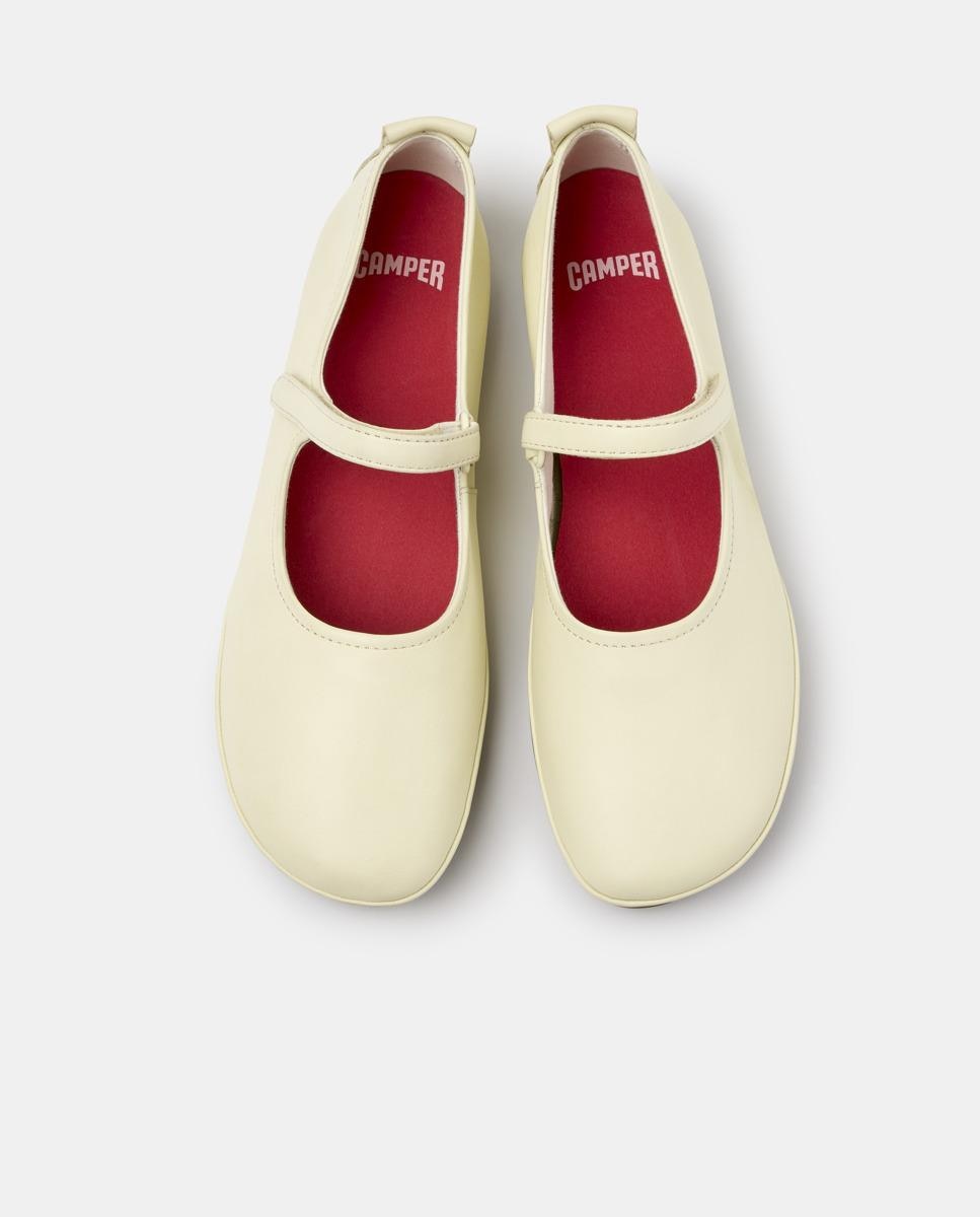 Merceditas planas de mujer right nina de piel con tira ajustable - Camper - Beige Beige-2