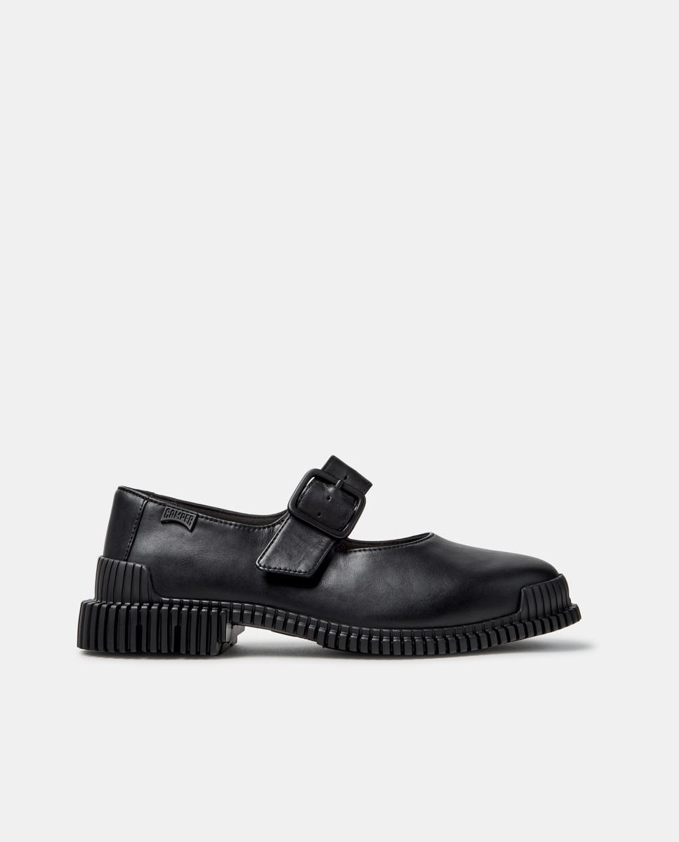 Merceditas planas de mujer pix de piel - Camper - Negro Negro-1