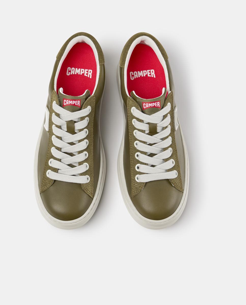 Zapatillas de mujer Runner Four de piel - Camper - Verde Verde-2