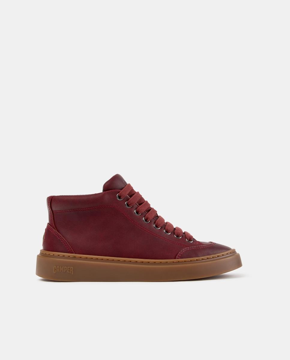 Imagen 0 de Zapatillas altas de piel de mujer runner twentyfive Burdeos