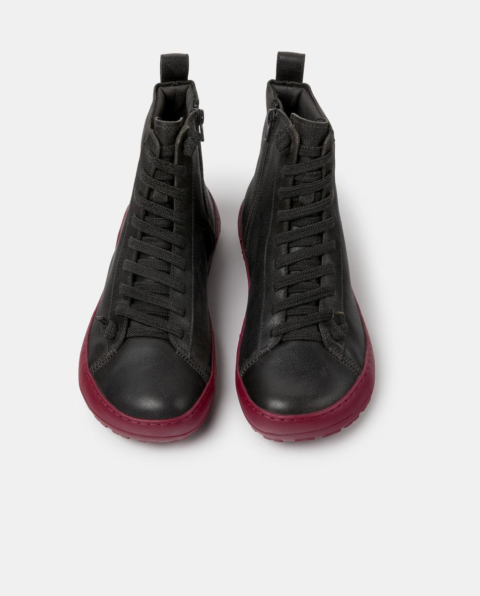 Botines de cordones de mujer de piel peu serra - Camper - Gris Gris-2