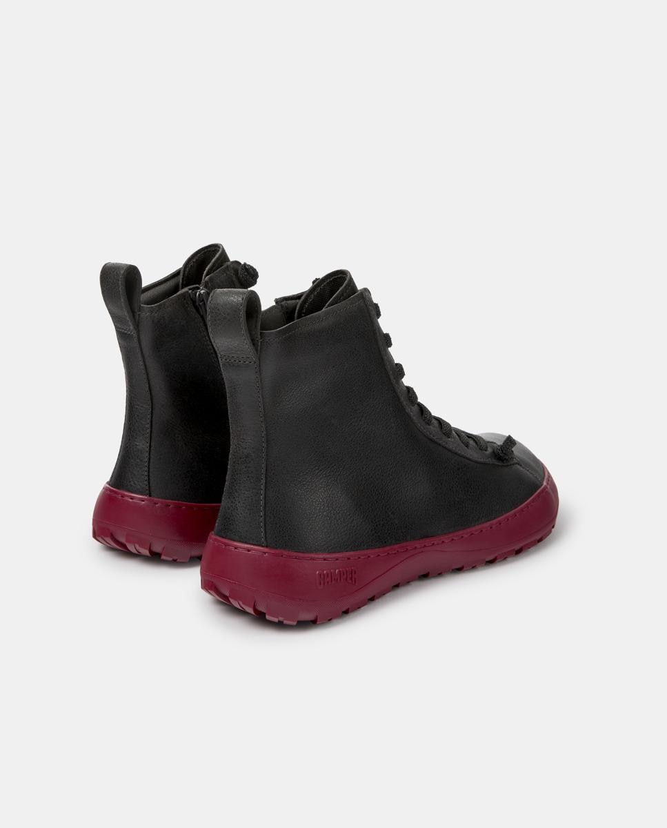 Botines de cordones de mujer de piel peu serra - Camper - Gris Gris-4