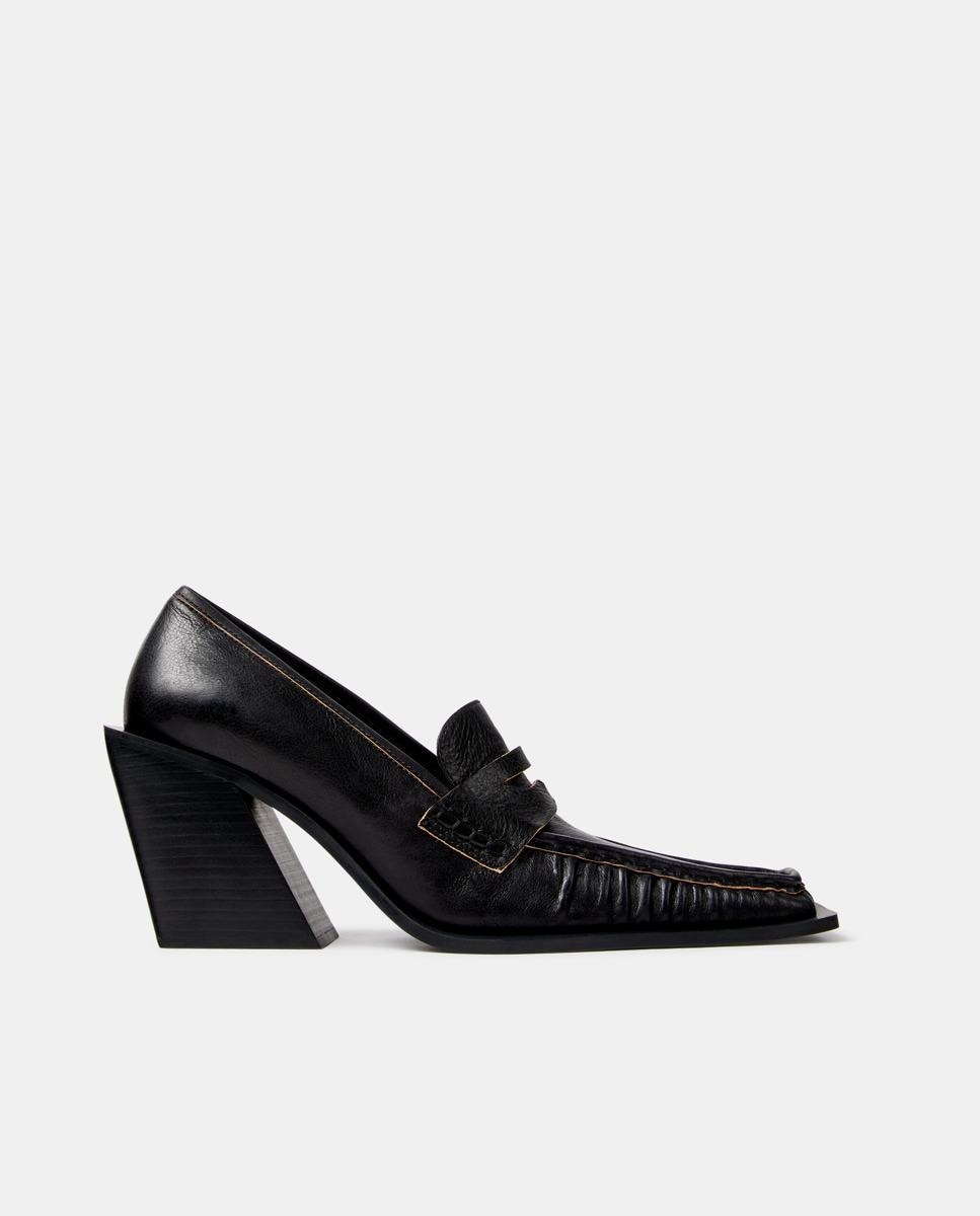 Imagen 0 de Mocasines con tacón escandalo de piel Negro