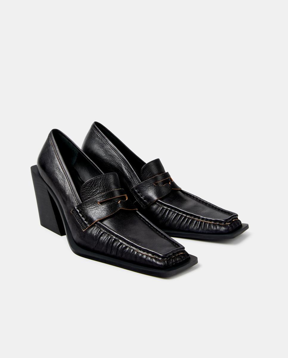 Mocasines de tacón escandalo de piel - camperlab - Negro Negro-3