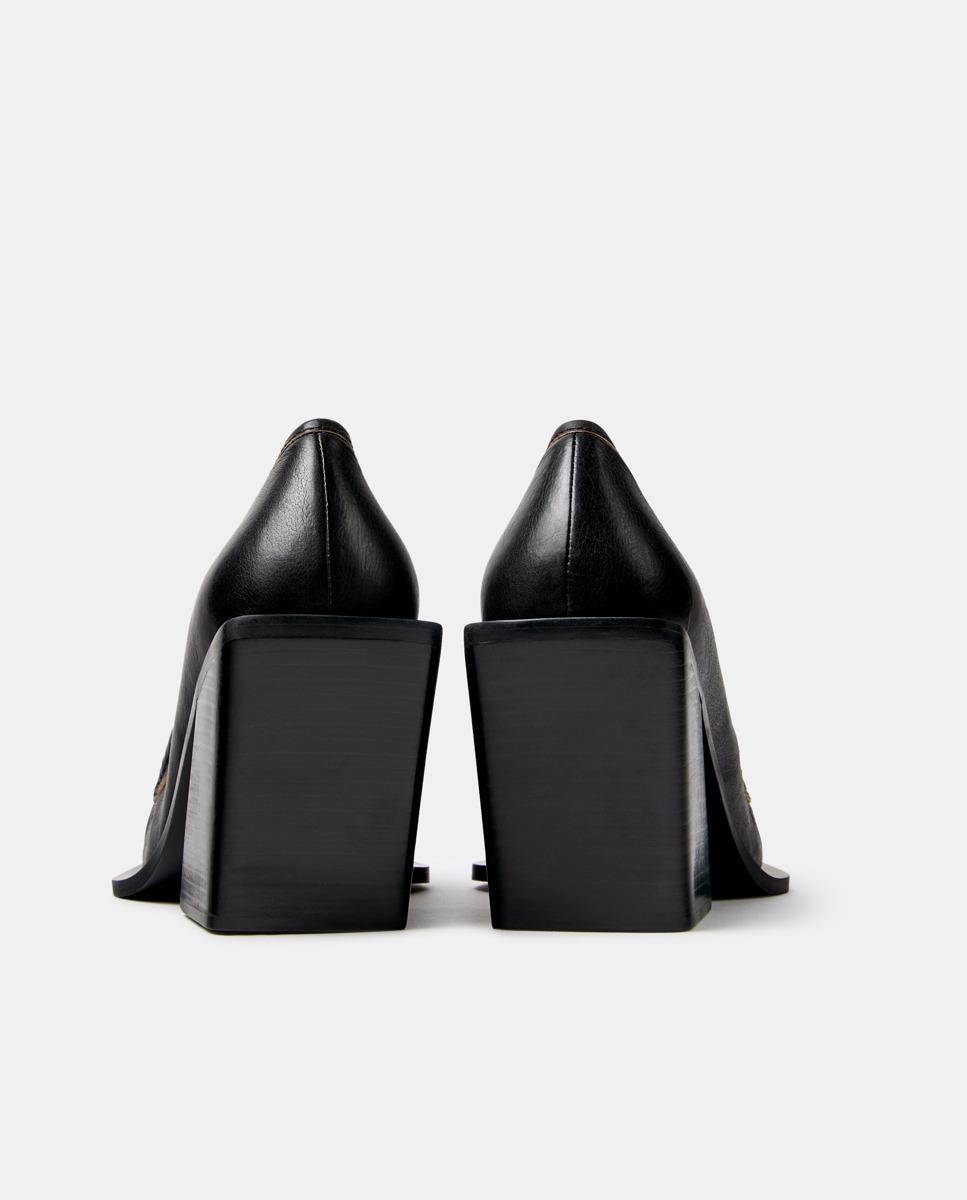 Mocasines de tacón escandalo de piel - camperlab - Negro Negro-4