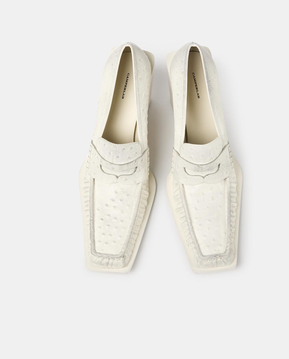 Mocasines con tacón escandalo de piel - camperlab - Blanco Blanco-2