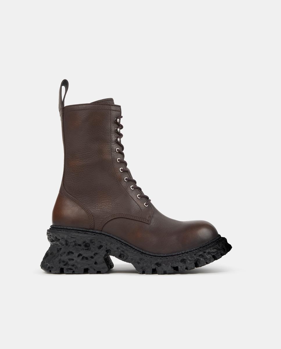 Botas de cordones estilo militar terroso de piel - camperlab - Marrón Marrón-1