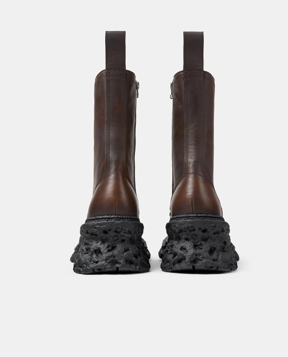 Botas de cordones estilo militar terroso de piel - camperlab - Marrón Marrón-4