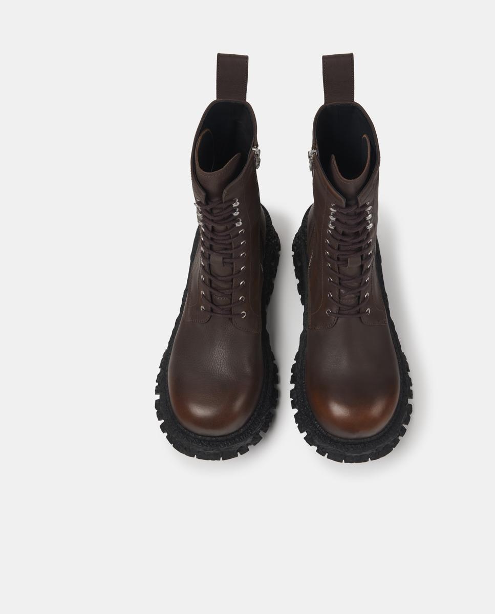 Botas de cordones estilo militar terroso de piel - camperlab - Marrón Marrón-5