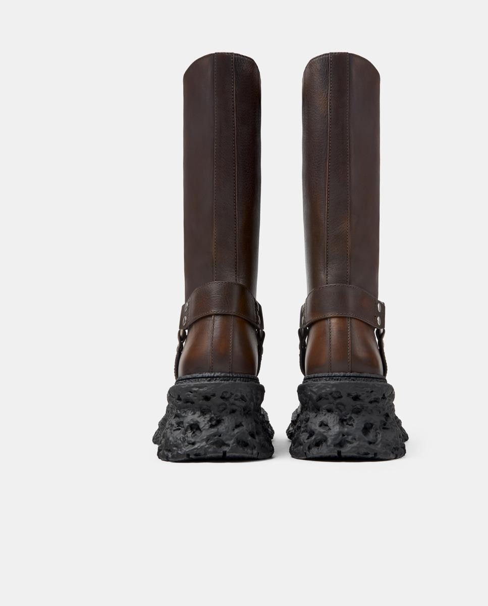 Botas biker unisex terroso de piel - camperlab - Marrón Marrón-3