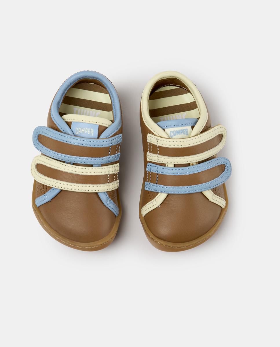 Zapatillas de piel de bebés peu cami twins - Camper - Marrón Marrón-3