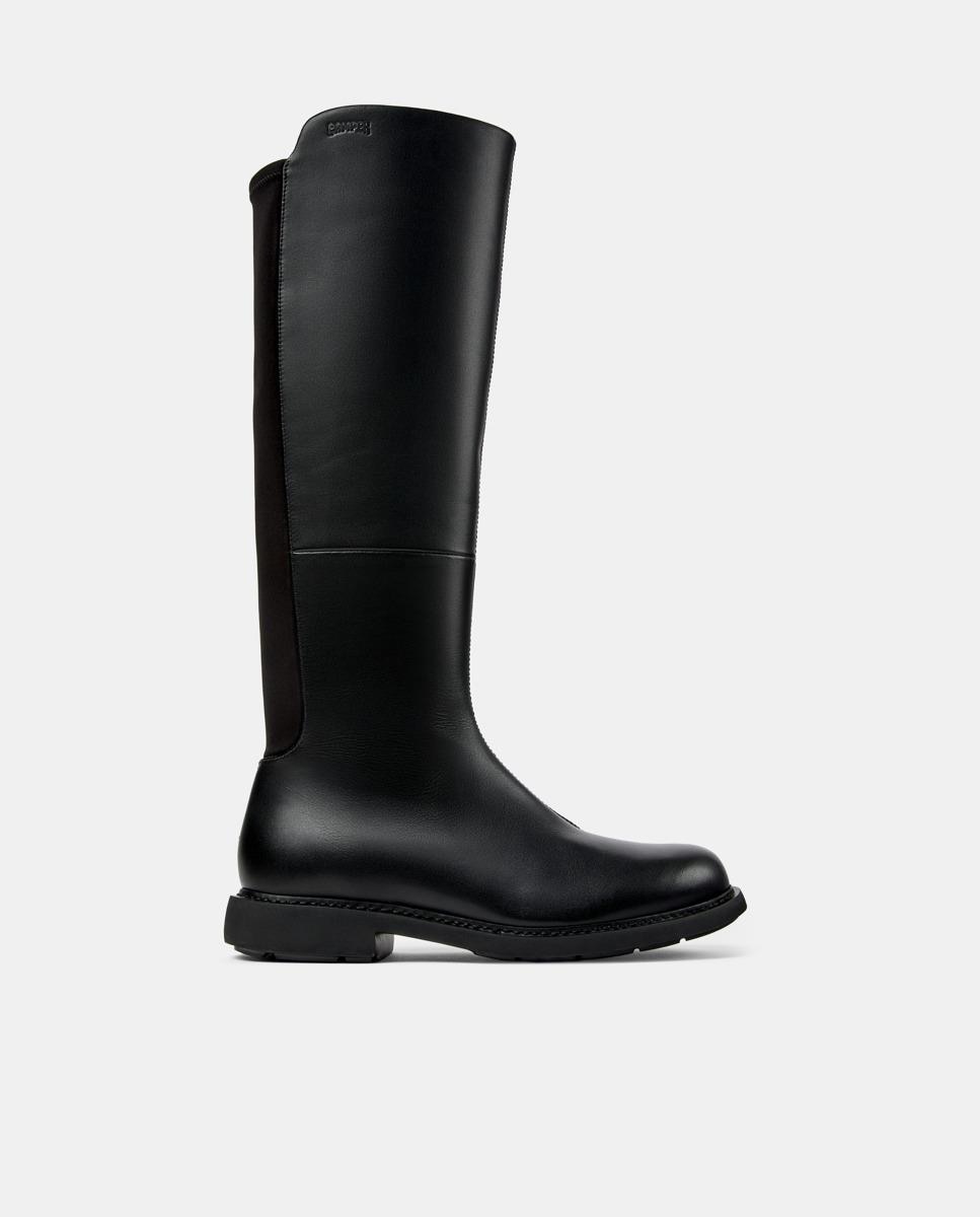 Botas de mujer neuman de piel con elástico - Camper - Negro Negro-1